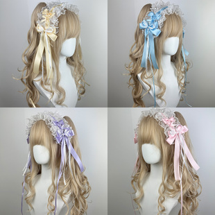 原创多色lolita蕾丝蝴蝶结发饰可搭丝缎芭蕾发夹洛丽塔头饰