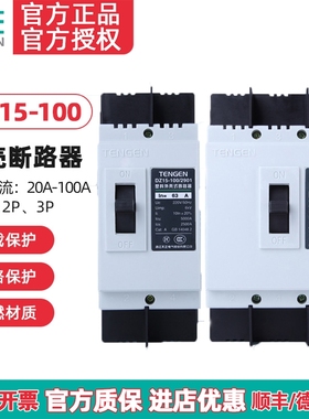 TENGEN天正电气 DZ15-100/3901 2901 100A 63A塑壳断路器空气开关