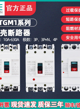 TENGE天正TGM1-63A/125A/250A/400A/630A塑壳断路器3P空气开 关4P