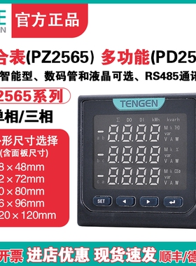 天正TENGEN三相多功能PD2565液晶485数显电流电压组合表电力仪表