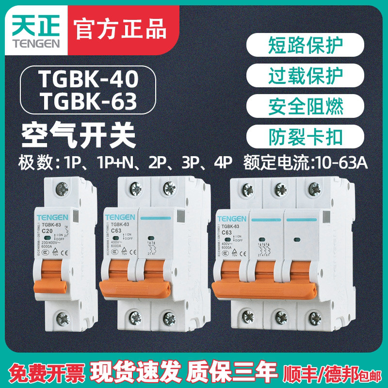 tengen小型电闸63a家用空气开关