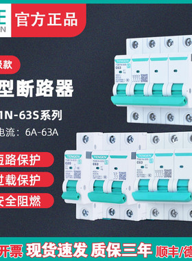 TENGEN天正TGB1N-63S空气开关1P2P3P4P空开断路器32A家用63A电闸