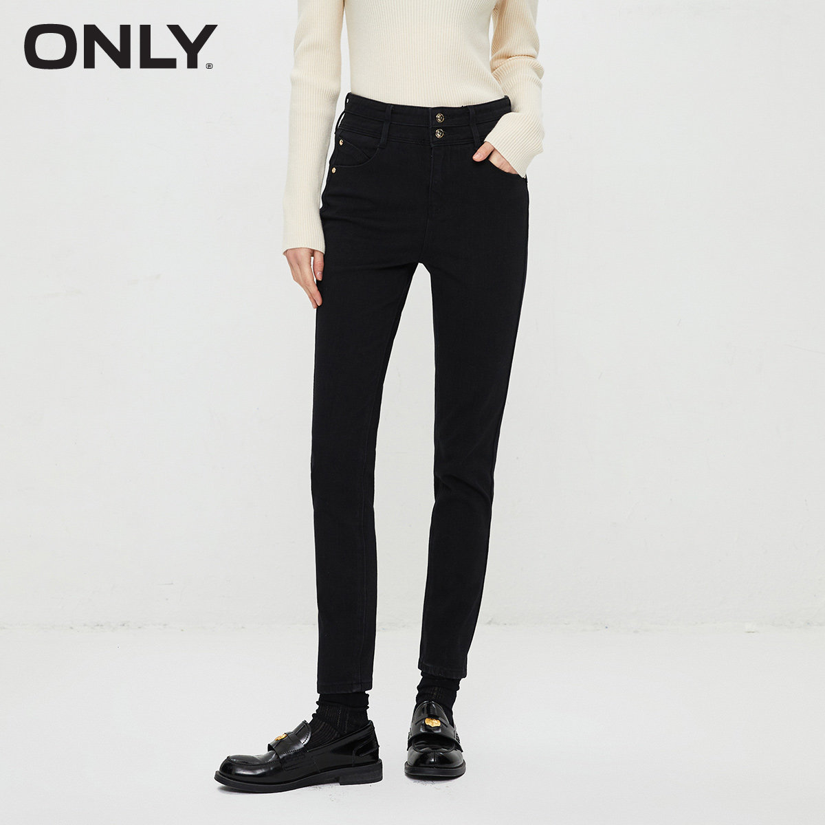 여성 가을 ??겨울 신상 캐주얼 슬림 하이웨이스트 타이트 9부 청바지 | 123349013