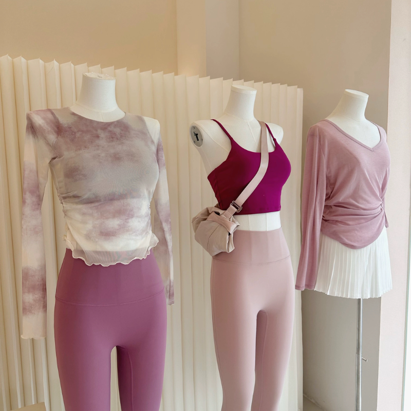 2025新款瑜伽服女 绝美普拉提健身上衣固定杯健身服运动速干衣