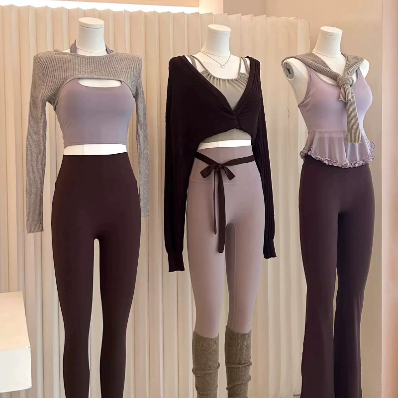 推荐运动健身服女2025新款秋冬绝美瑜伽服套装普拉提上衣长袖
