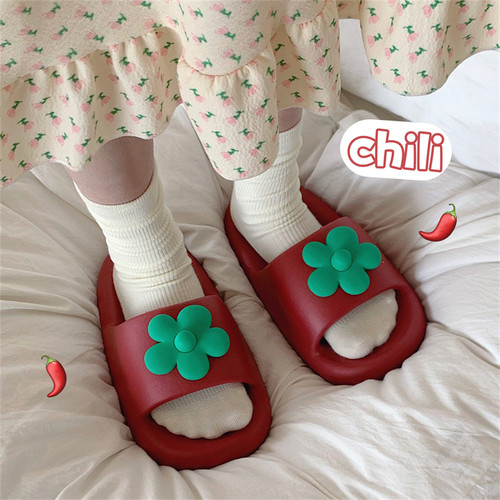 少女心可爱立体小花新款凉拖鞋