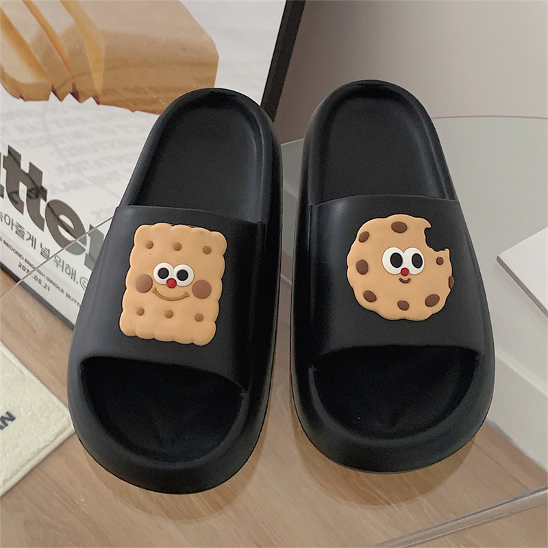 可爱趣味饼干时尚百搭情侣拖鞋
