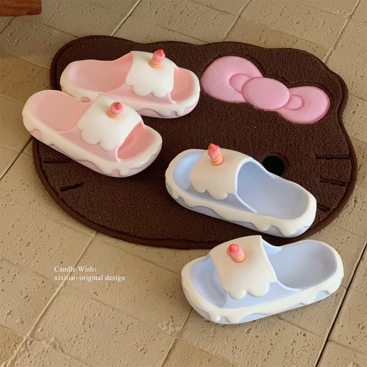 网红女士居家夏学生拖鞋少女心时尚防滑可爱奶呼呼生日蛋糕凉拖鞋