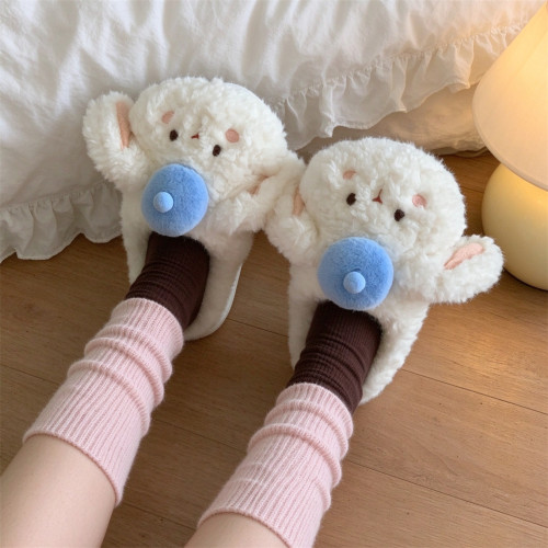 软萌可爱兔子棉拖鞋冬家
