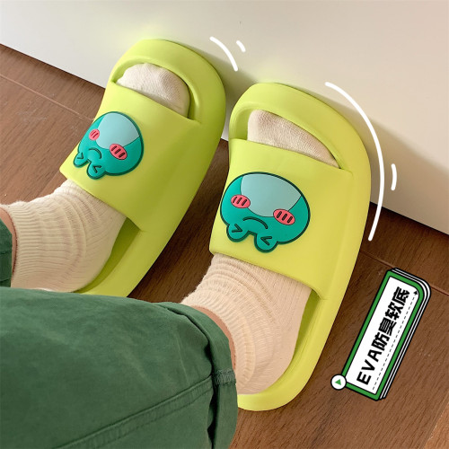 卡通可爱青蛙软厚底拖鞋男