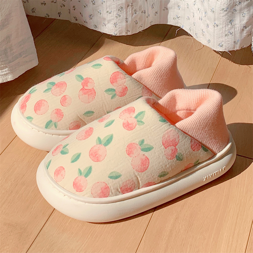 居家新款踩屎感可爱少女心软厚底拖鞋女士产后月子室内防滑棉拖鞋