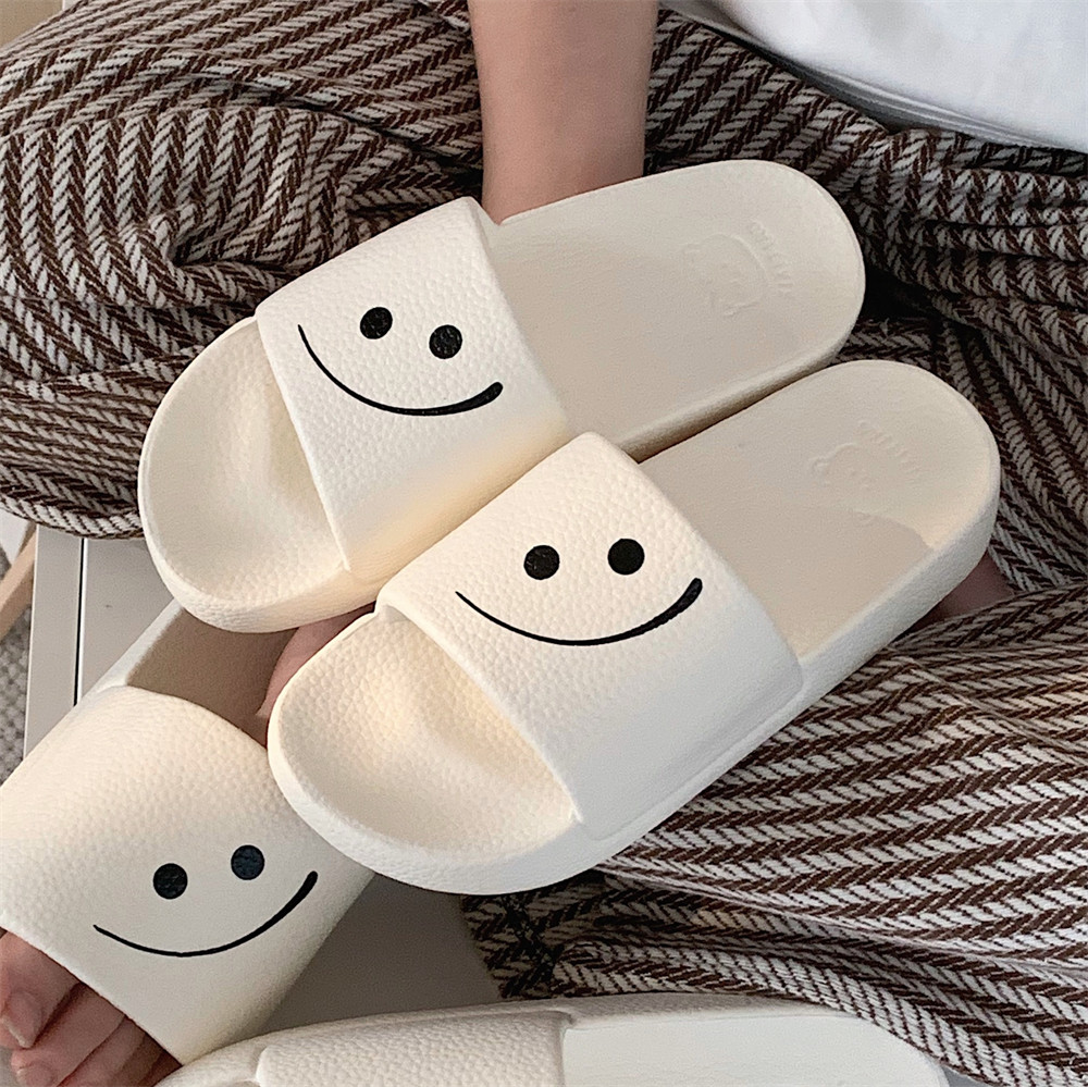 男女士时尚休闲居家防滑浴室拖鞋创意可爱笑脸夏季情侣个性凉拖鞋