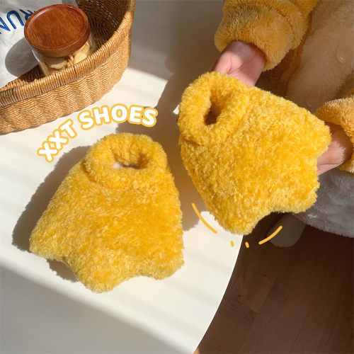 趣味鸭掌亲子棉拖鞋女室内家居