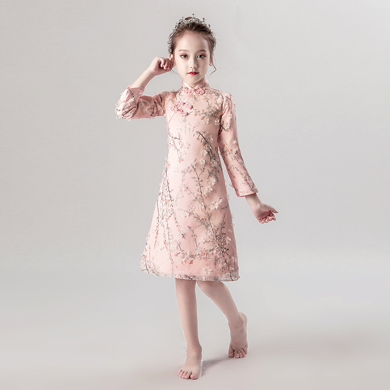 儿童拜年服女孩中式古筝春秋唐装