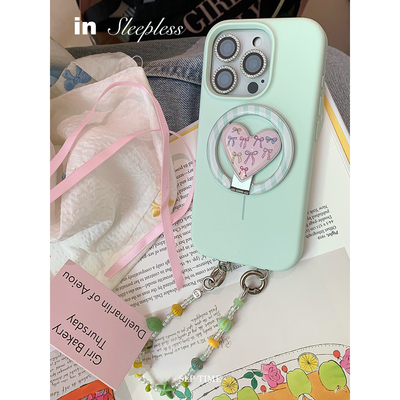 小椿山樱液态硅胶磁吸挂绳手机壳