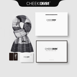 CHEEKKISS男士围巾男冬季羊毛加厚保暖新款情侣百搭高档礼物围脖