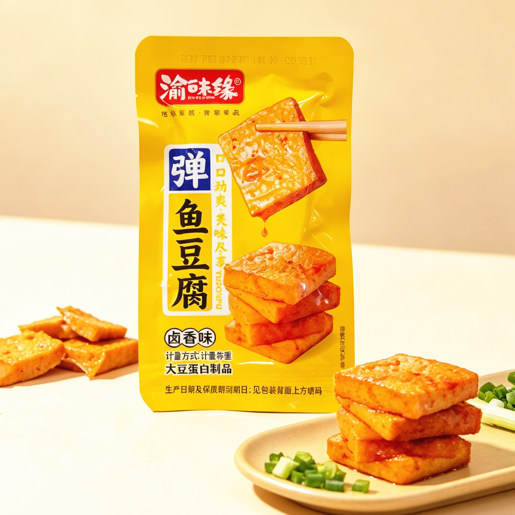 包邮 渝味缘鱼豆腐卤香味500克 2口味 休闲食品 即食小零食 解馋