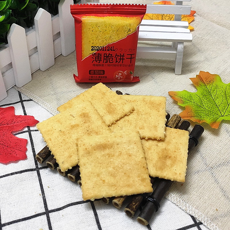 包邮 休闲零食 盛泓薄脆饼干番茄味500克多口味可选 即食零食酥脆