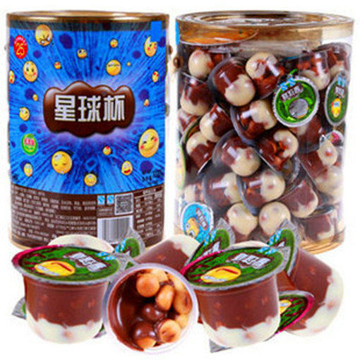 星球杯桶装1000g 超大巧克力杯饼干中小杯儿童果冻休闲零食