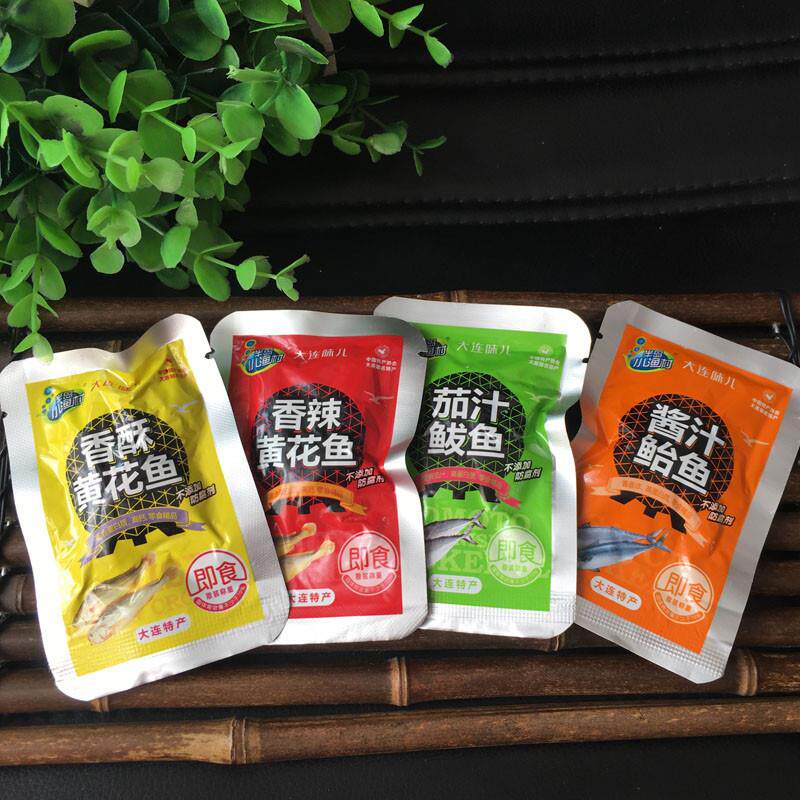 现货香酥黄花带鱼鲅鱼干即食500g零食小吃海鲜包邮大连