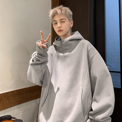 秋冬卫衣男美式新款连帽宽松外套