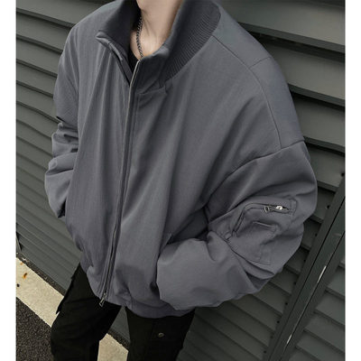 cleanfit美式飞行员翻领夹克棉服男款冬季高级感厚外套高街棒球服