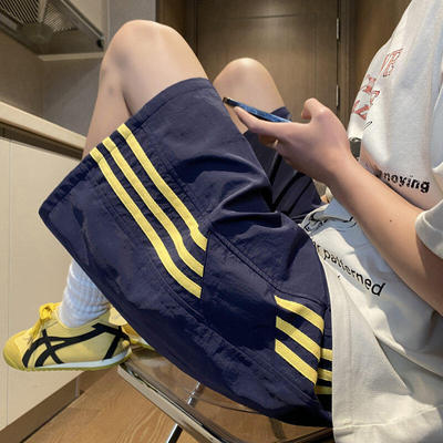 藏青色速干篮球运动短裤男款夏薄款外穿潮流五分休闲百搭宽松裤子