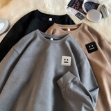 JQ08*P38美式vintag卫衣男女秋季宽松麂皮绒笑脸上衣潮牌ins外套，男装卫衣，星座414A-2（原B215-2）