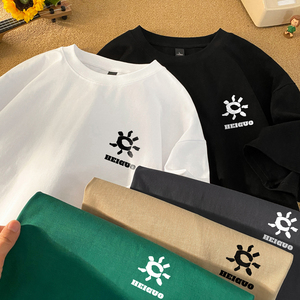 626*P28小众设计短袖t恤男夏季新款潮牌半袖体恤宽松重磅纯棉上衣