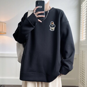 W656*P28美式vintag卫衣男春秋季宽松华夫格贴标上衣潮牌ins外套图片