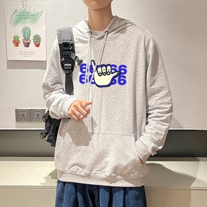 7017*P45 港风ins连帽卫衣男春秋季宽松百搭上衣潮牌纯棉情侣外套图片