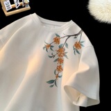 TC59*P25华夫格男t恤夏季短袖宽松大码体恤新中式潮半袖上衣服，男装T恤，星座414A-2（原B215-2）