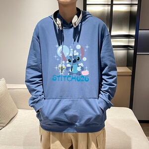 7007*P45 连帽卫衣男秋季港风宽松纯棉上衣服潮牌ins情侣百搭外套图片