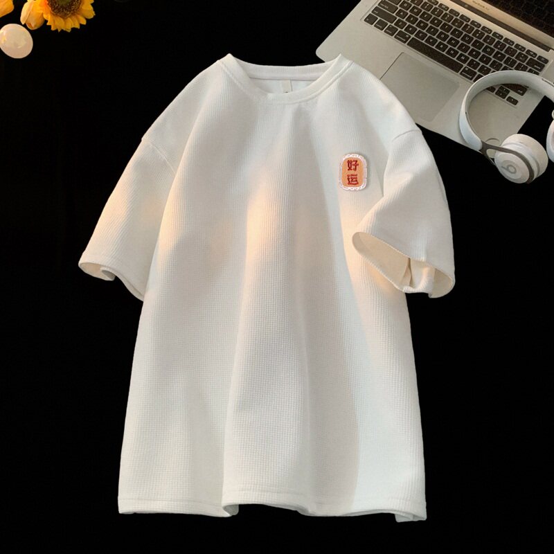TC16*P22华夫格男女t恤夏季短袖宽松大码体恤潮牌情侣半袖衣服,男装T恤,星座414A-2（原B215-2）