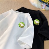 TC43*P25华夫格宽松短袖T恤男女美式高街ins夏季半袖体恤衫情侣装，男装T恤，星座414A-2（原B215-2）