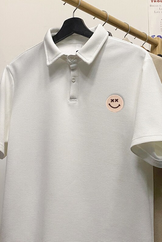 TL12*P35华夫格小众翻领polo衫短袖t恤男生夏季新款潮牌痞帅半袖,男装T恤,星座414A-2（原B215-2）