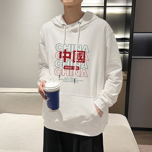 7008*P45 潮ins连帽卫衣男纯棉秋季宽松百搭休闲外套情侣连帽衫图片