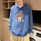 7001*P45潮ins纯棉连帽秋季卫衣男宽松情侣装春秋款上衣外套男，男装卫衣，星座414A-2（原B215-2）