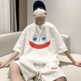 ZT35*P48华夫格短袖短裤套装男女夏季两件套t恤一套搭配潮流衣服，男装休闲套装，星座414A-2（原B215-2）
