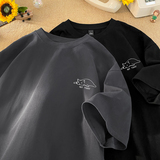 630*P25美式短袖t恤男生夏季新款潮牌半袖体恤宽松重磅情侣上衣服，男装T恤，星座414A-2（原B215-2）