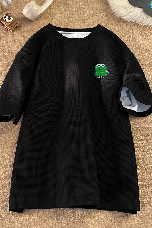 TC32*P22华夫格t恤男夏季短袖宽松潮牌体恤新款小众痞帅半袖上衣,男装T恤,星座414A-2（原B215-2）