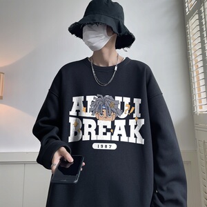 W622*P28加绒38 美式华夫格卫衣男女宽松外套潮牌ins秋冬季上衣服图片