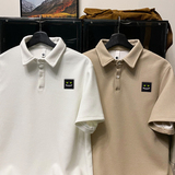 TL01*P35华夫格重磅翻领polo衫短袖男士t恤夏季新款潮流痞帅半袖，男装T恤，星座414A-2（原B215-2）