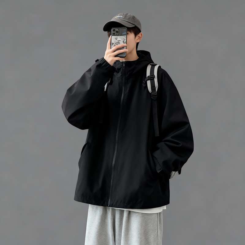 CF100*P48秋冬新款薄款冲锋衣外套男女潮流连帽夹克休闲百搭上衣，男装夹克，星座414A-2（原B215-2）