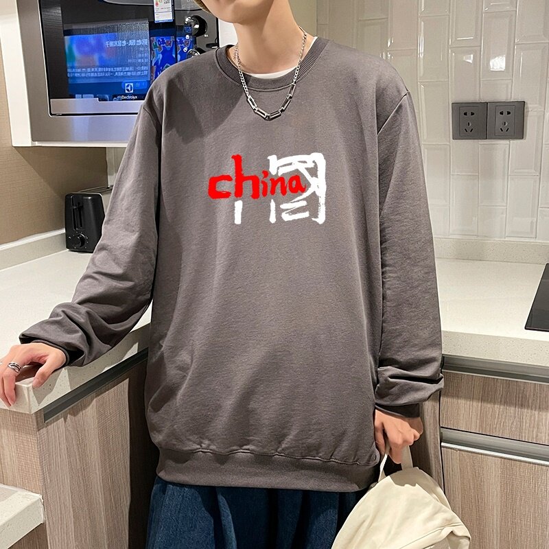 6006*P35潮潮流无帽卫衣男秋季港风宽松上衣服潮牌ins纯棉外套,男装卫衣,星座414A-2（原B215-2）
