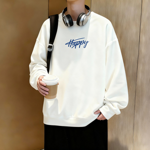 6621*P28美式重磅华棉卫衣男女春季新款圆领百搭上衣宽松休闲外套图片