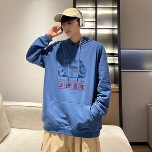 7009*P45 连帽卫衣男潮薄款春秋装港风ins潮牌宽松纯棉休闲外套图片