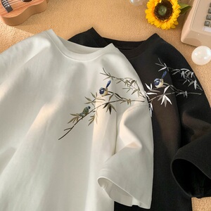 TR06*P25 纯棉短袖男士夏季2024新款潮牌风t恤宽松半袖上衣服图片