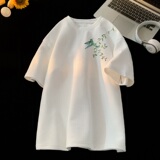 TC65*P25华夫格t恤男女夏季短袖宽松大码体恤新中式潮半袖上衣，男装T恤，星座414A-2（原B215-2）