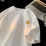 TC07*P22华夫格男t恤夏季短袖宽松大码体恤潮牌笑脸半袖衣服男女，男装T恤，星座414A-2（原B215-2）